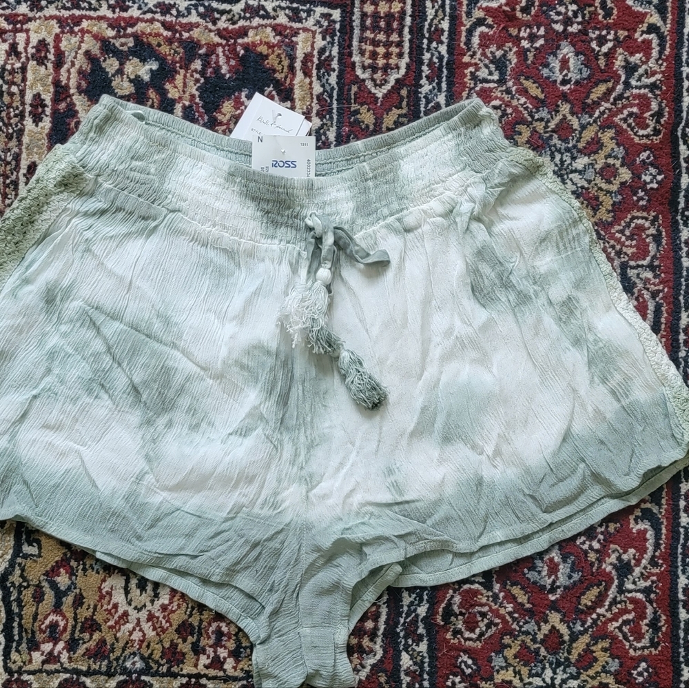 Green and White Shorts